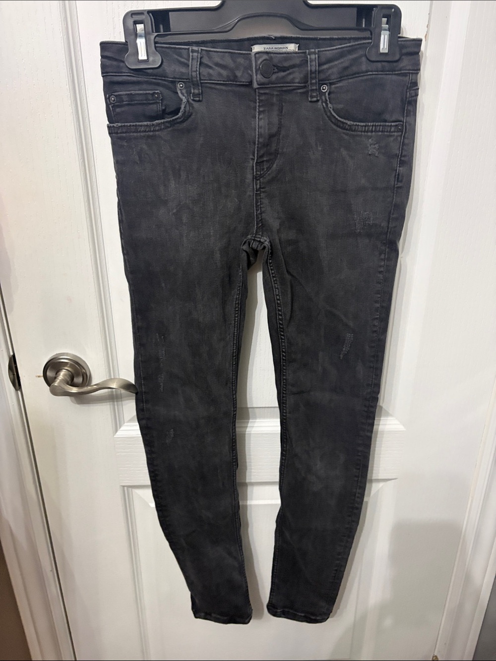 Zara Women's Washed Black Skinny Jeans